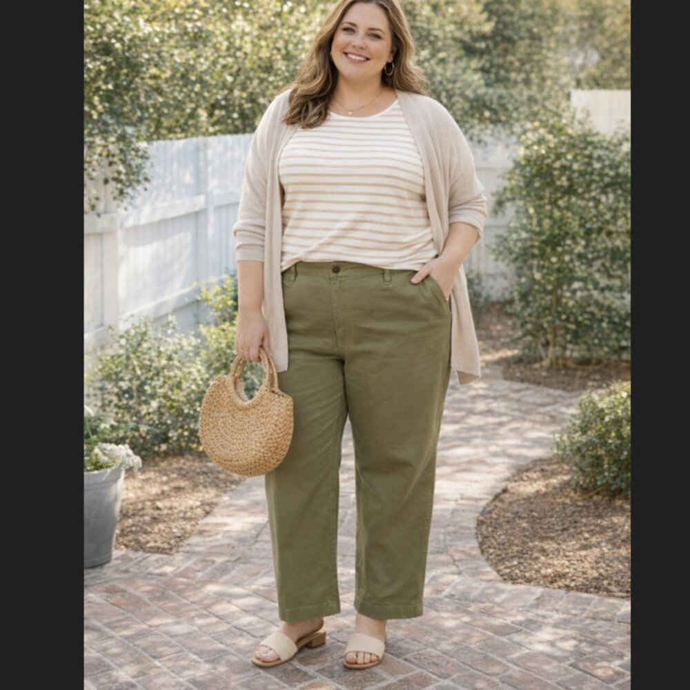 Madewell Emmett Wide Leg Crop Pants Sz 35 Palm Tree High Rise Cotton Rel…